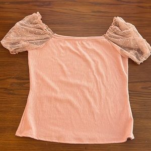 Pink Mesh Sleeve Top